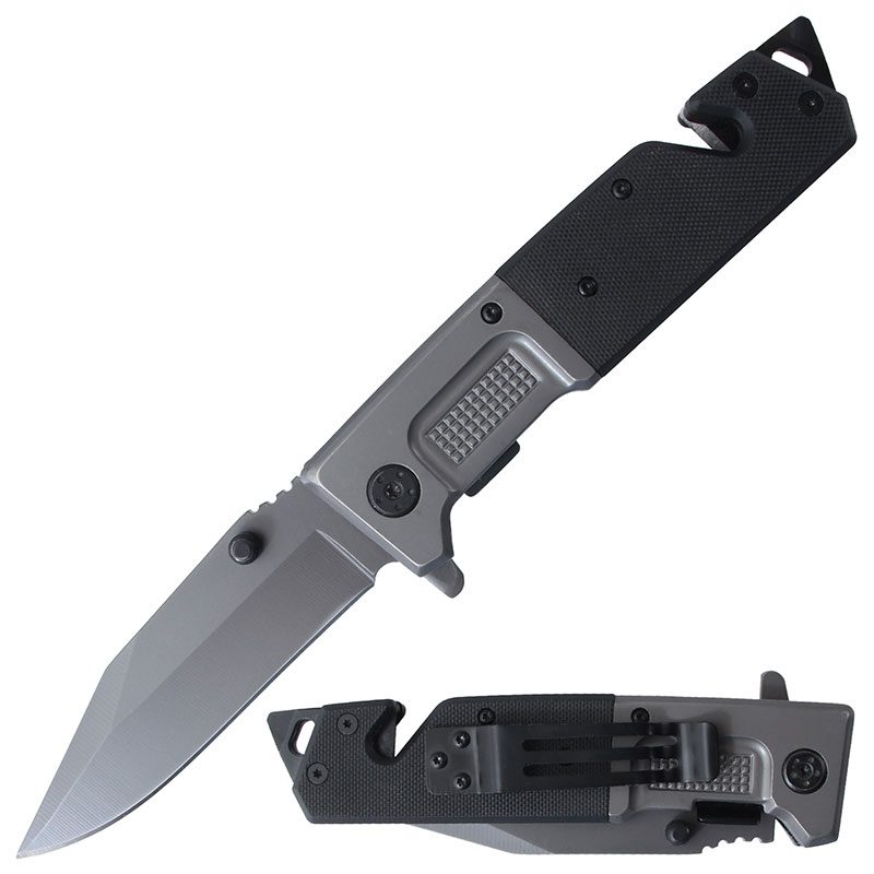 Folding Pocket Knife Stainless - Gun Gray Black [BF210856]_0