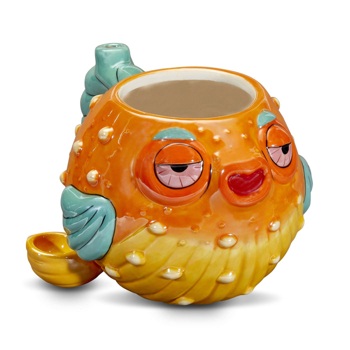 Stoned pufferfish mug pipe_0