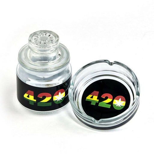 ASHTRAY SET WITH STASH JAR - 420 DESIGN_0