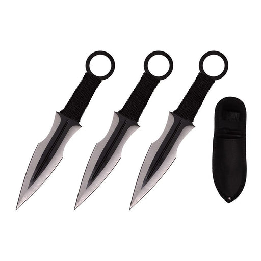 7.5″ Throwing Knives with Sheath 3 Pcs Set – Black [T004207BK]_0