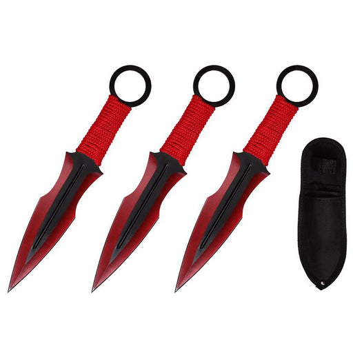 7.5″ Throwing Knives with Sheath 3 Pcs Set – Red [T004207RD]_0