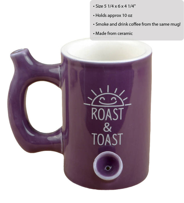 ROAST & TOAST PIPE MUG - PLUM COLOR WITH WHITE PRINT_2