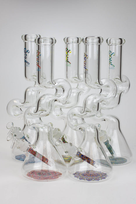 16.5" SOUL Glass 7mm Zig-zag glass water bong_0