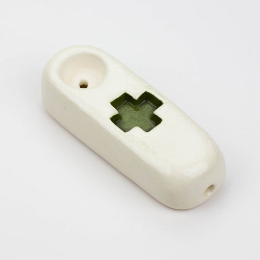 Handmade Ceramic Smoking Pipe [Green Cross]_1