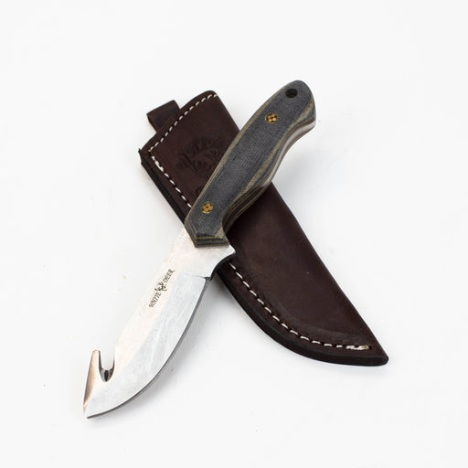 White Deer Skinner Knife Micarta with Wood Grips [WD9413]_1