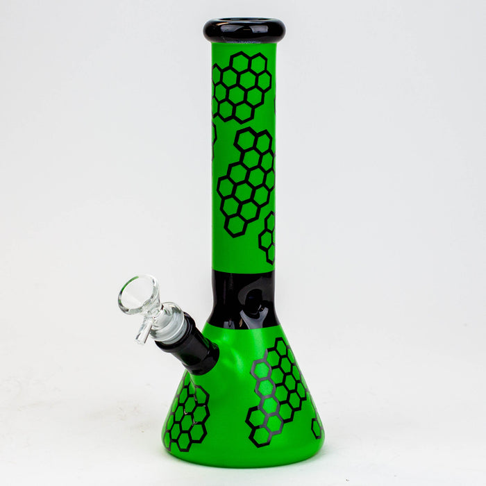 10" Honeycomb color glass water bong_4