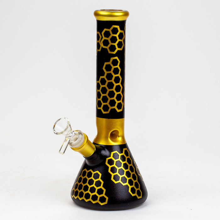 10" Honeycomb color glass water bong_6