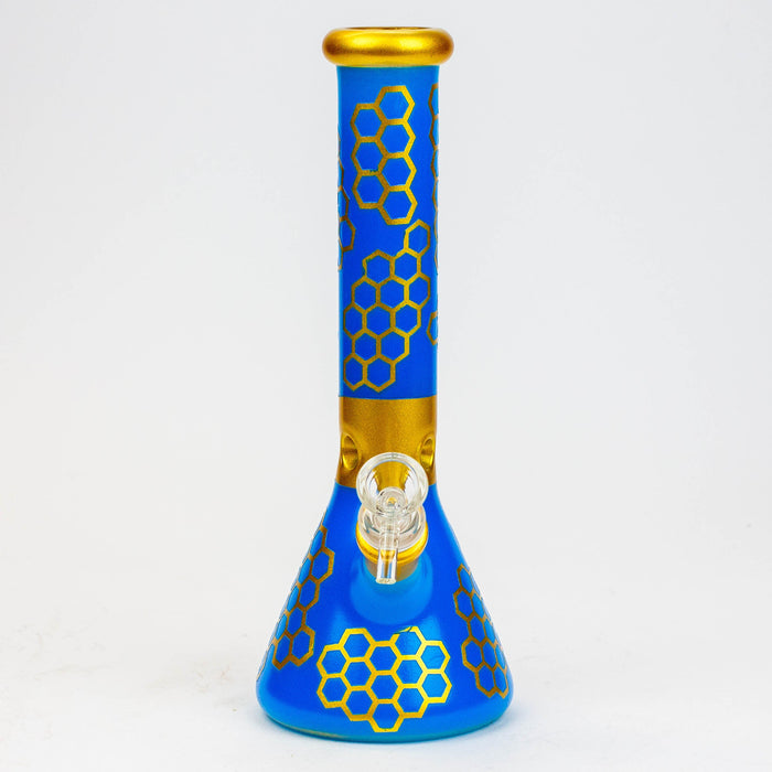 10" Honeycomb color glass water bong_9