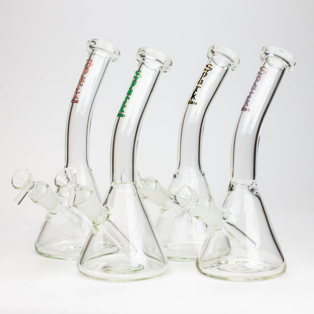 10" SPARK beaker thick glass bent neck water bong_0