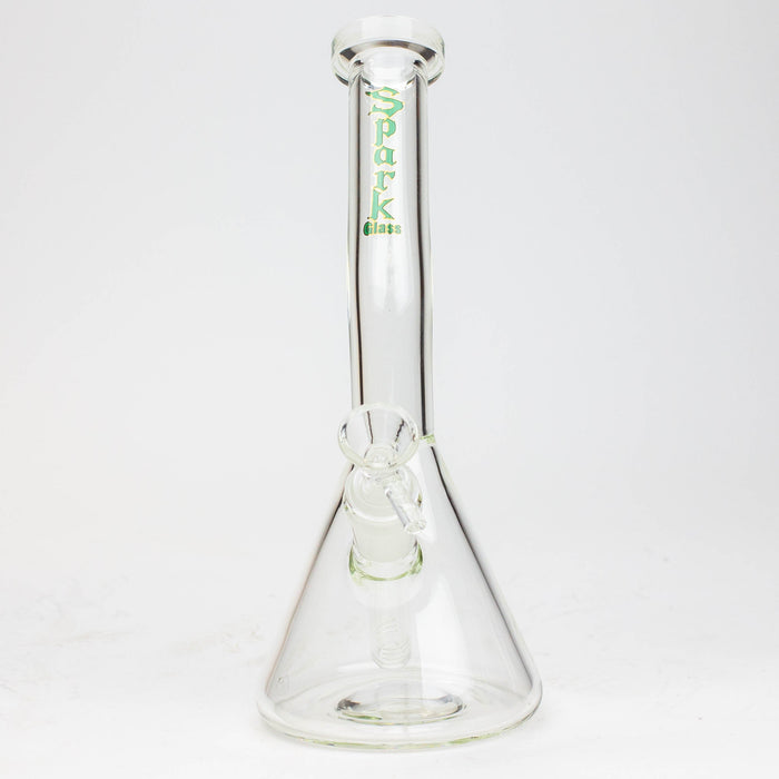 10" SPARK beaker thick glass bent neck water bong_8