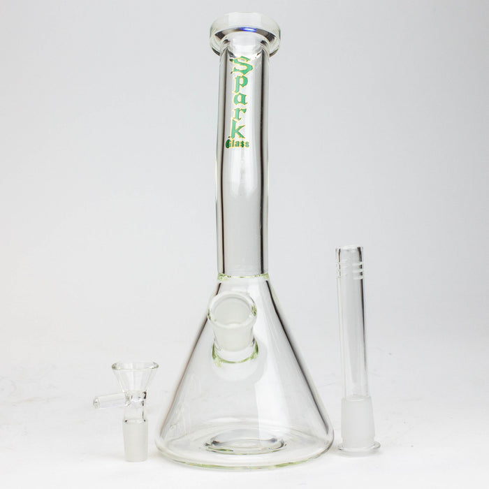 10" SPARK beaker thick glass bent neck water bong_2