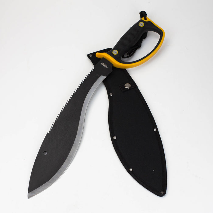 20″ Black & Silver Machete with A Black Yellow Handle & Sheath [HK6660]_1