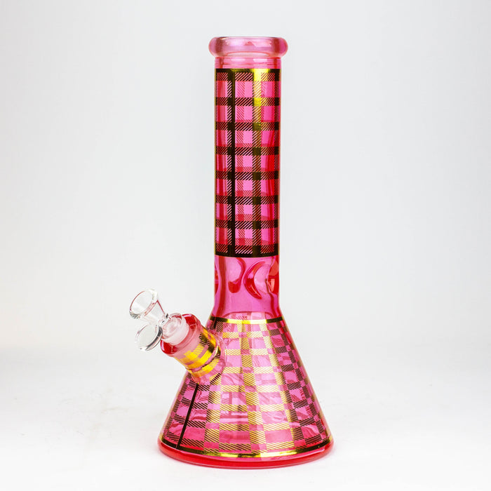 12" 7mm glass neon beaker water bong_9