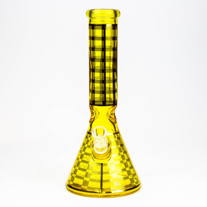 12" 7mm glass neon beaker water bong_13