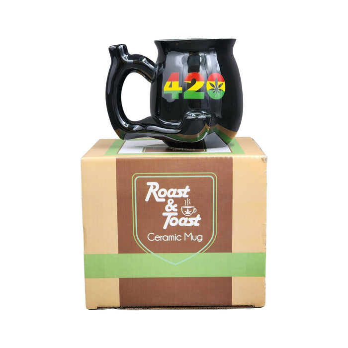 420 Mug - Black Mug with Rasta Colors_5