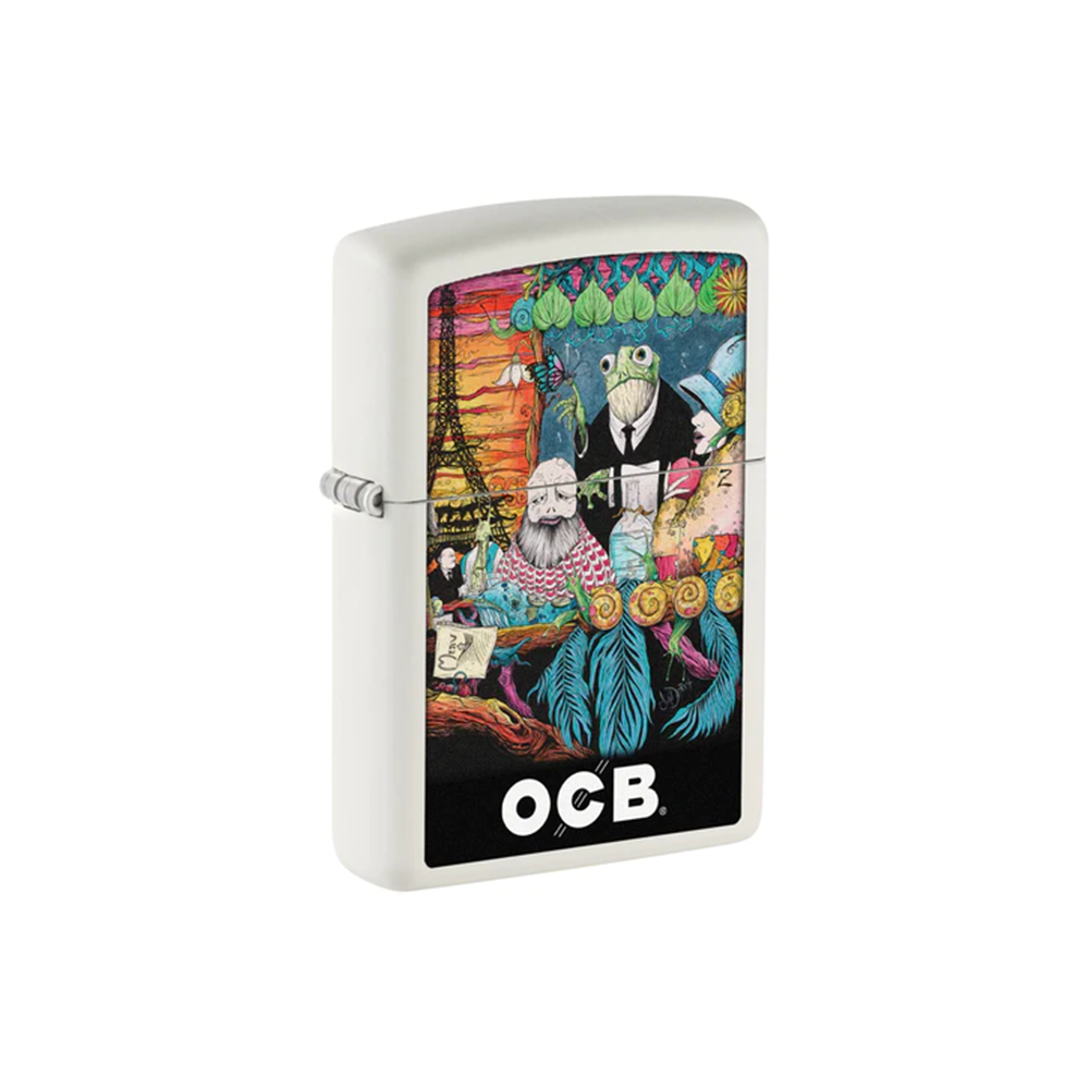 Zippo 214-110387 OCB Reg White Matte Rolling Tray Cafe Culture_0